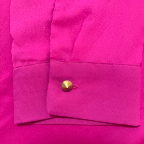 Freebird Fuchsia Blouse with Gold Stud Buttons Size L - Picture 4 of 5